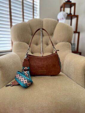 NEW Auth WRANGLER Iconic Western Faux Leather Hobo Crossbody Bag